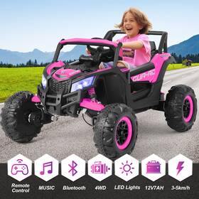 Joyldias 5800us 12v Kids Pink Ride On Utv Vehicle Electric Off-road Car With Music Rc Led
