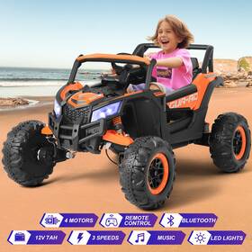 Joyldias 6000sa Orange 12v Kids Ride On Utv Vehicle Electric Off-road Car With Music Led Rc
