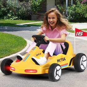 Joyldias 7200sa Yellow 12v Battery Kids Ride On Car Electric Go Kart 3 Speed With Rc