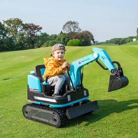 Joyldias 7400sa 2in1 12v 360 Kids Blue Ride On Traxcavator Excavator Toys With Rc