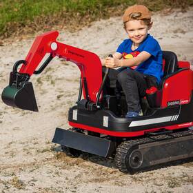 F7500 Joyldias Red 12v Battery Powered Kids Ride On Excavator Bulldozer 360 With Remote