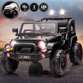 Joyldias F9300 Black Electric 12v Battery Kids Ride On Truck Car Toys With Remote Mp3 Lights Cover