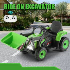 S108700 Joyldias Classic Electric 12v Kids Ride On Truck Excavator Digger Car Music Light Remote