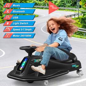 Joyldias S5400 Black 24v Powered Kids Ride On Drifting Go Kart Variable Speed Cart360