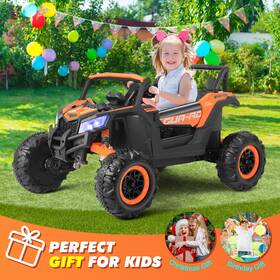 Joyldias S6000 Orange 12v Battery 4wd Kids Ride On Utv Electric Vehicle Car Led Music With Remote