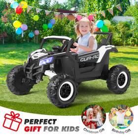S6100 Joyldias White Electric 12v Kids 4wd Ride On Cars Off-road Utv Music Led Lights Remote