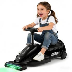 Joyldias T4800 Black 2in1 12v Kids Ride On Car Go Kart With Dust Vacuum Function 2 Speeds Music