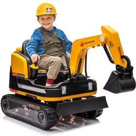 Joyldias U1400 2 In 1 Electric 12v Battery 360 Kids Ride On Excavator Bulldozer Remote Yellow