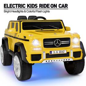 Joyldias U2800 Yellow 12v Battery Kids Electric Ride On Car Truck With Remote Led Music
