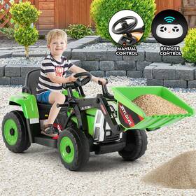 Joyldias U8700 Green 12v Battery Kids Ride On Excavator Electric Digger Boy Girl Gift With Remote