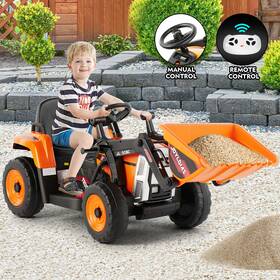Joyldias U8800 12v Battery Kids Orange Ride On Excavator Electric Digger Boy Girl Gift With Remote