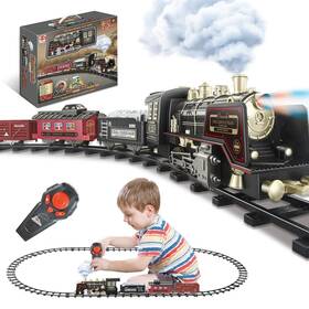 Jq Juqu 3155b Remote Control Train Set For Kids Ages 3-12 - Electric Steam Toy With S