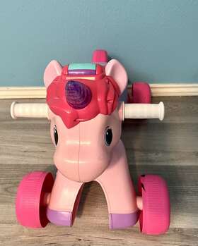Kiddieland 661148597748 Unicorn Preschool Activity Ride On Lights And Sounds Discounted Pink