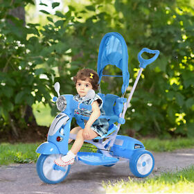 Us370-093bu0141 Kids Outdoor Toddler Tricycle 3 Foldable Bike For 18 Months To 6 Years Old Blue
