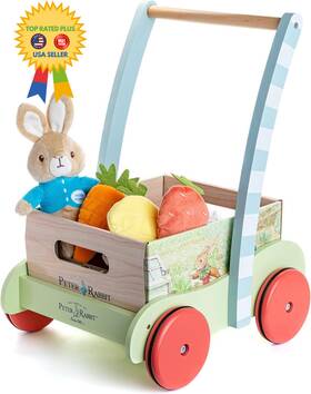 Kids Preferred 24228 Beatrix Potter Peter Rabbit Wooden Garden Wagon And Plush
