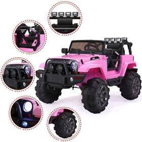 Kids Real Style 12v Electric 4 Wheels Mp3 Light Ride On Suv Car Charger Pink