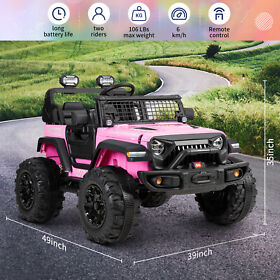 Kimbosmart Electric 12v Kids Ride On Truck Car Toy Mp3 2 Seater With Remote Control