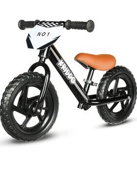 Kriddo 711181260540 Kb002 Toddler 12 Inch Black Balance Bike 2 To 5 Years Old Push Bicycle