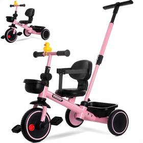 Kriddo 850072175157 2-in-1 Tricycle For Toddlers 1.5-5 Years Push With Parent Steering