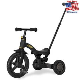 Kriddo B0cfxpjnk6 4-in-1 Kids Tricycle 1.5-3 Yrs Parent Handle Walker Cycling Balance