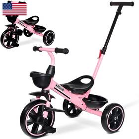 Kriddo B0cw318259 2-in-1 Toddler Tricycle For Ages 18 Months To 5 Years Old - Extended
