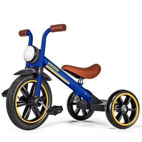 Kriddo Tc006-blue Kids 12 Inch Tricycle With Puncture Free Wheels Front Light Adjustab