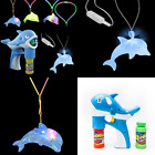 Led-necdol-dolphin-37145 Pieces Dolphin Party Led Bubble Gun Blower Flashing Lanyard