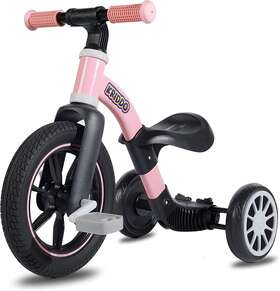 Lfun Tc001pink 3-in-1 Kids Tricycles Age 2-3 Toddler Bike With Big Front Wheel Pink