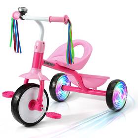 Liberry Cp10183 Toddler Tricycle Age 2 3 4 Years Old Kids Trike With Light Up Wheels Remova