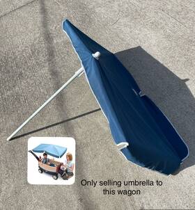Little Tikes Xhw618031-2 Deluxe Ride And Relax Wagon Replacment Umbrella Blue Used