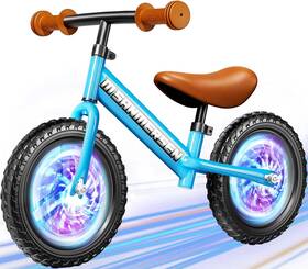 M Sanmersen 10746-bl Balance Bike 2 3 Year Old Colorful Lighting Toddler With Adjusta