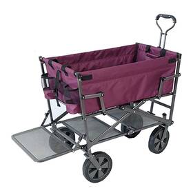 Mac Mac-dd-109-purple Sports Double Decker Wagon Purple - Collapsible Outdoor Utility Garden Cart