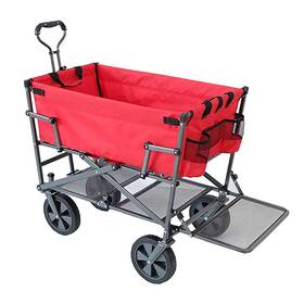 Mac Mac-dd-110-red Double Decker Wagon Red - Collapsible Outdoor Utility Garden Cart