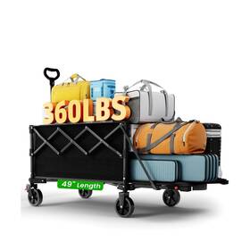 Moothing Jlbk51tg Large Foldable Wagons Extended Collapsible Wagon With Tailgate 49... Fast Ship