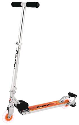 Nobrand 13010480 Folding Kick Scooter - Orange Led Light-up Wheels Lightweight Ages 8