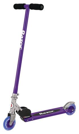 Nobrand 13024053 Folding Kick Scooter With Light-up Wheel - Purple For Ages 5 Up To 110 Lbs