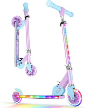 Nobrand 334387629951 Light-up Wheel Scooter For Kids Adjustable Height Foldable Ages 3-12