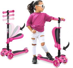 Nobrand 668466318543 3-wheel Scooter For Kids With Led Adjustable Foldable - Ages 1-14