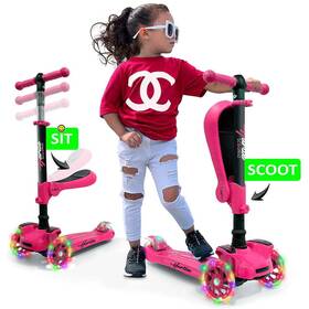 Nobrand Hurfs66.5 3-wheel Kids Scooter With Led Wheel Lights For Toddlers And Children