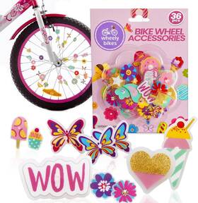 Nobrand Wb036 Bike Wheel Spoke Decorations For Kids - Dinosaur Flower Butterflies 36 Pcs