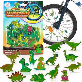 Nobrand Wbd36 Bike Wheel Spoke Decorations For Kids - Dinosaur Flower And Butterflies 36 Pcs