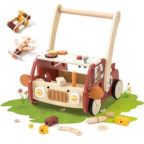 Oessuf Pmz220102 2-in-1 Wooden Baby Walker With 40 Pcs Tool Toys Push