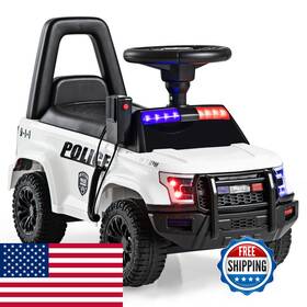 Olakids B0bkg38qcy Ride On Push Police Car Toddler Foot-to-floor Sliding Toy Siren