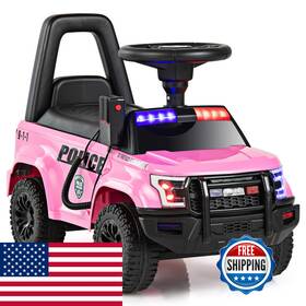 Olakids B0bkg3xt7d Ride On Push Police Car Toddler Foot-to-floor Sliding Toy Siren