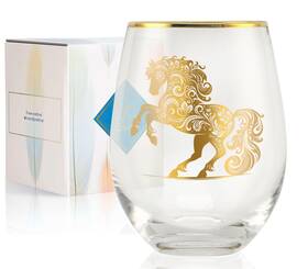 Bsus-horse-wg-01 Onebttl Horse Gifts For Women Men 18oz Stemless Wine Glasses With Per Bsus-horse-wg-01 Onebttl Horse Gifts For Women Men 18oz Stemless Wine Glasses With Per