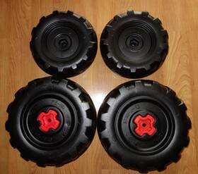 Peg Perego Iakb0546 Ground Force Loader Replacement Front And Rear Wheel Set Pack