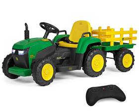 Peg Perego Igor0121 John Deere Farm Power 12 Volt Ride-on Tractor And Trailer With Rem