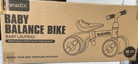 Peradix Pbb470636/pbb470639/pbb485849 Baby Balance Bike 4-wheel Yellow Eva Wheels Pu Saddle 10-36m Brand New