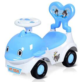 Poco Divo Pd-rht5526b Baby Dolphin 3-in-1 Cartoon Ride On Toy Walker Sliding Car Pushing