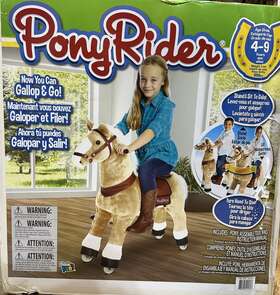 Pony Rider 2622030 Mint Plush Ride On Toy Gallop And Go
